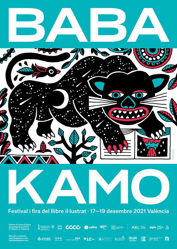 Cartel BABA KAMO Festival Feria del Libro Ilustrado Valencia 2021.