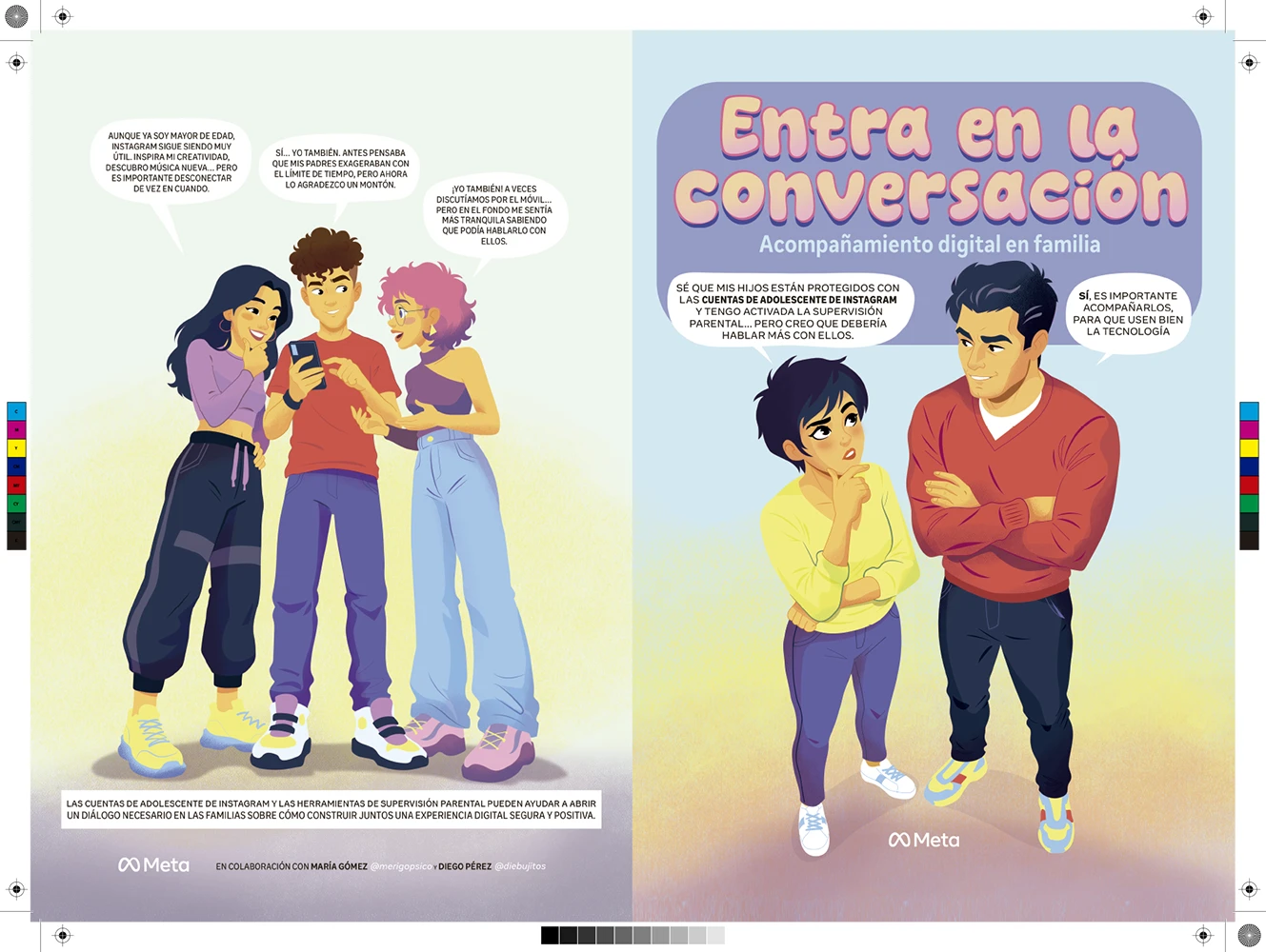 Cómic realizado para Meta por ilustrador y animador de June Illustration Diego Pérez, imagen 1