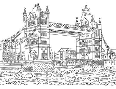 Dibujos para colorear monumentos, El Puente de Londres.