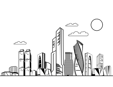 Dibujos para colorear de arquitectura ciudad rascacielos