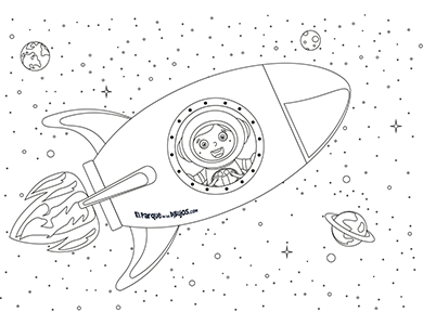 Dibujo para colorear de una nave espacial.