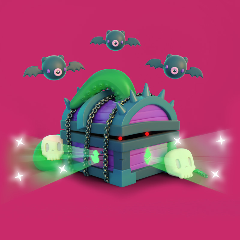 ilustración 3D caja Halloween