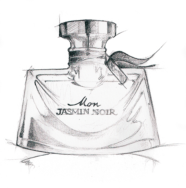 Iustración Perfume Bulgari ilustradora Cruz Martínez