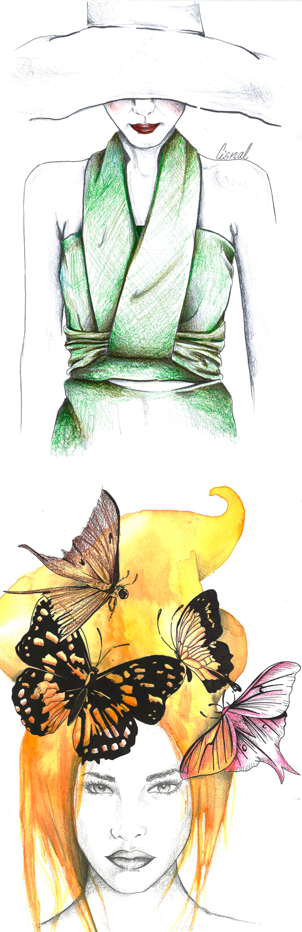 ilustraciones de la ilustradora de moda Rita Cisnal