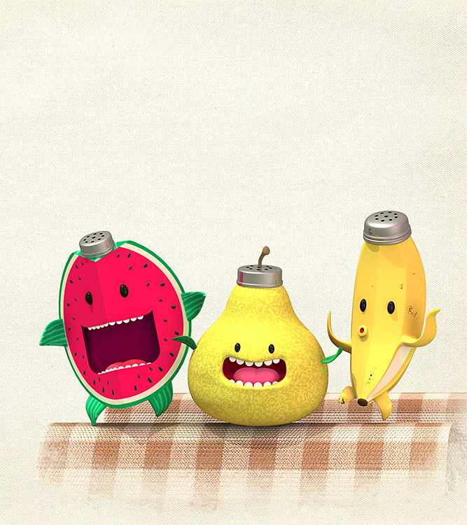 Ilustrador Mathias Townsend, ilustración fruits