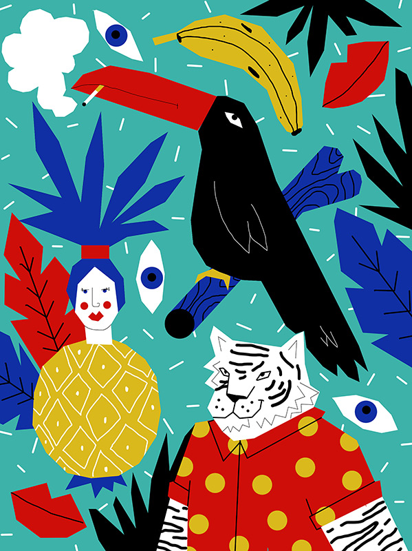 Ilustradora Perrine Honoré, ilustración JUNGLECAM-2