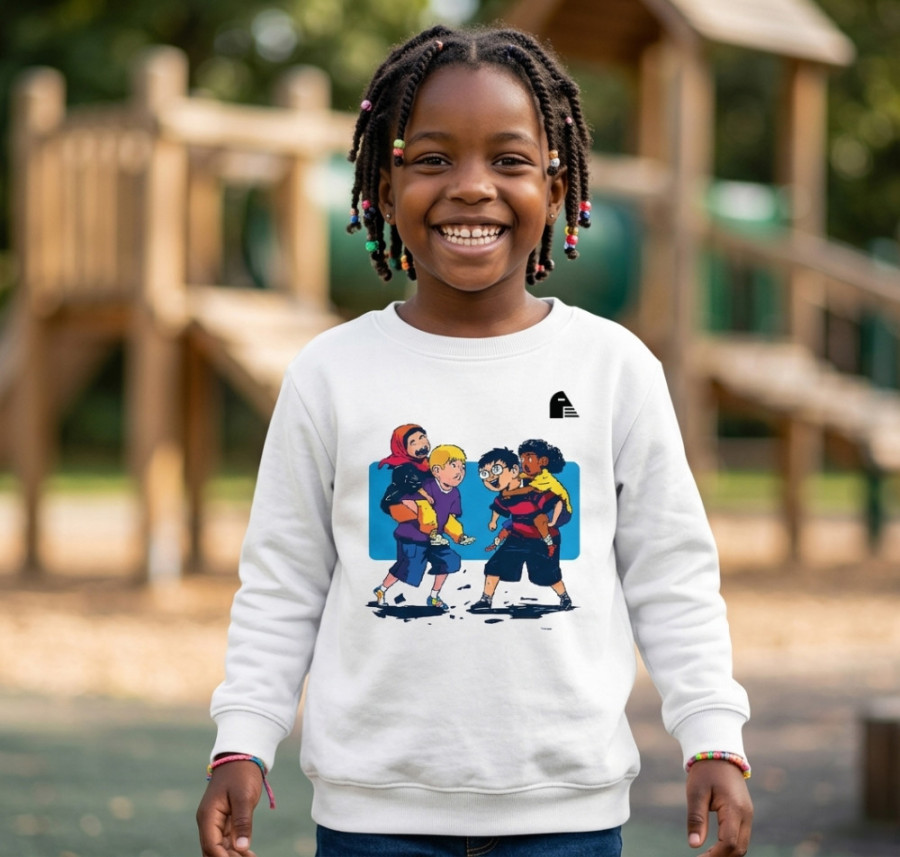  Ilustración de Mono Blanco, en sudadera Sapiens