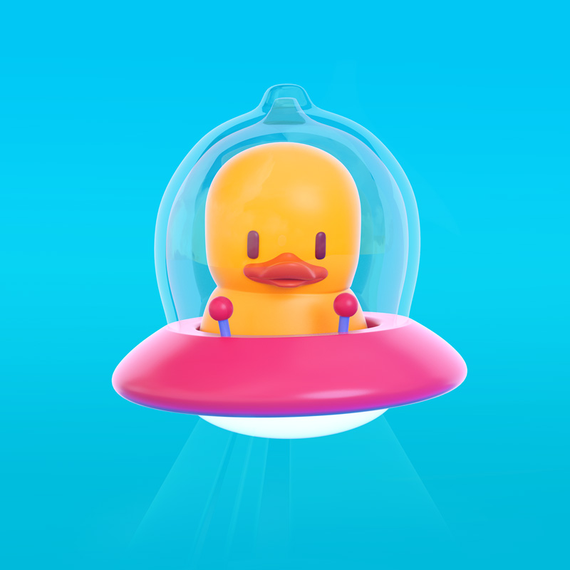 Pato alien ilustración en 3D