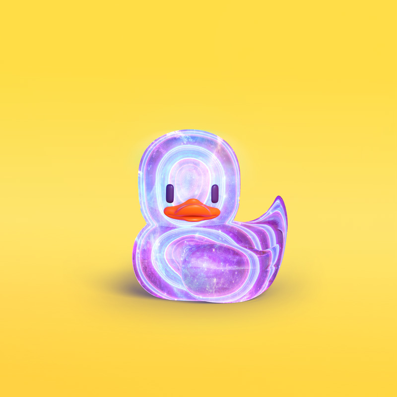 Pato cósmico ilustración en 3D
