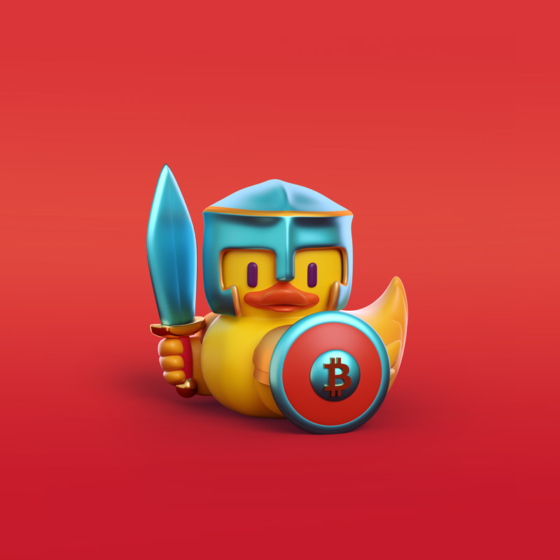 Pato guerrero ilustración en 3D