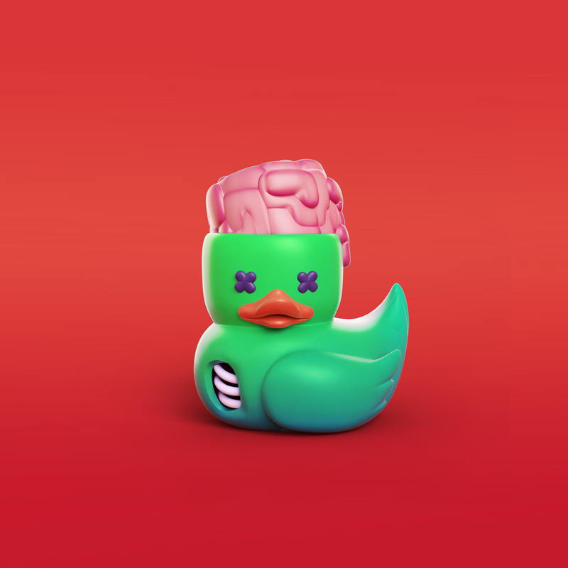 Pato zombi ilustración en 3D