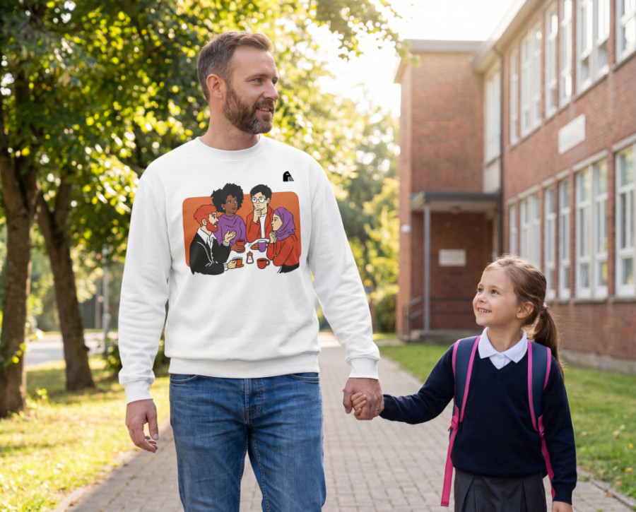  Ilustración de Mono Blanco, en sudadera Sapiens